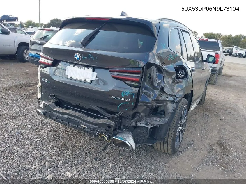 2022 BMW X3 xDrive30I VIN: 5UX53DP06N9L73104 Lot: 40535790