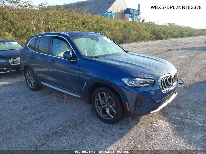 WBX57DP02NN183378 2022 BMW X3 xDrive30I