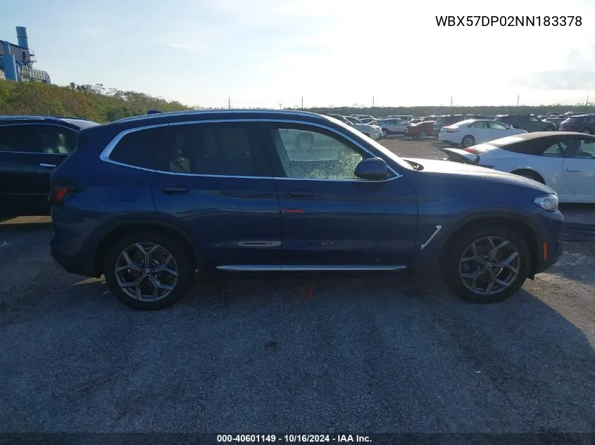 WBX57DP02NN183378 2022 BMW X3 xDrive30I