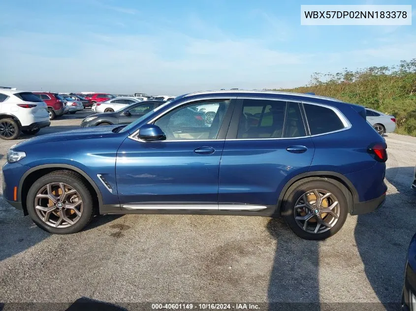 WBX57DP02NN183378 2022 BMW X3 xDrive30I