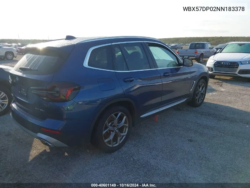 WBX57DP02NN183378 2022 BMW X3 xDrive30I