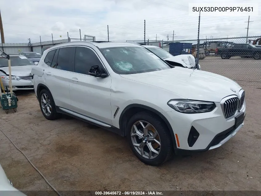 2023 BMW X3 xDrive30I VIN: 5UX53DP00P9P76451 Lot: 39645672