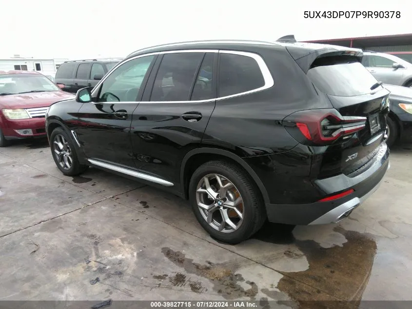 2023 BMW X3 Sdrive30I VIN: 5UX43DP07P9R90378 Lot: 39827715