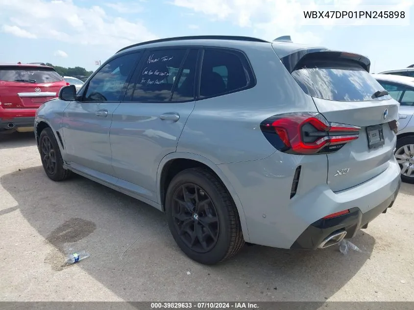 2023 BMW X3 Sdrive30I VIN: WBX47DP01PN245898 Lot: 39829633