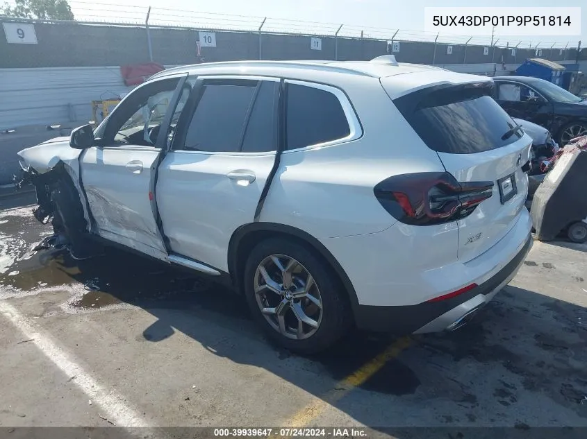 2023 BMW X3 Sdrive30I VIN: 5UX43DP01P9P51814 Lot: 39939647