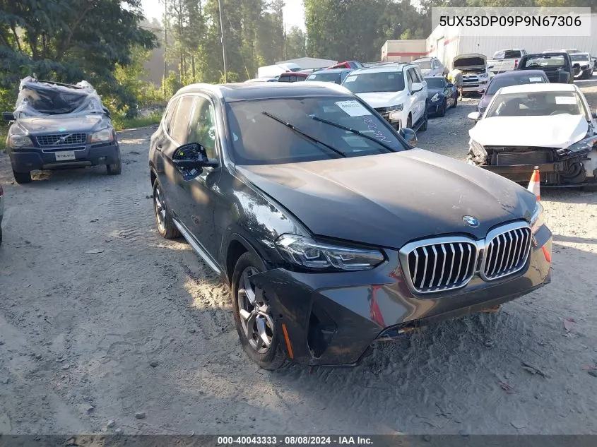 2023 BMW X3 xDrive30I VIN: 5UX53DP09P9N67306 Lot: 40043333