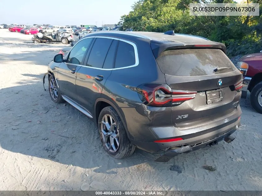 2023 BMW X3 xDrive30I VIN: 5UX53DP09P9N67306 Lot: 40043333