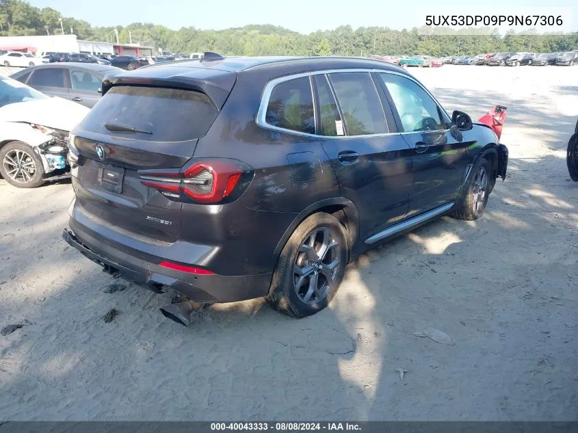 2023 BMW X3 xDrive30I VIN: 5UX53DP09P9N67306 Lot: 40043333