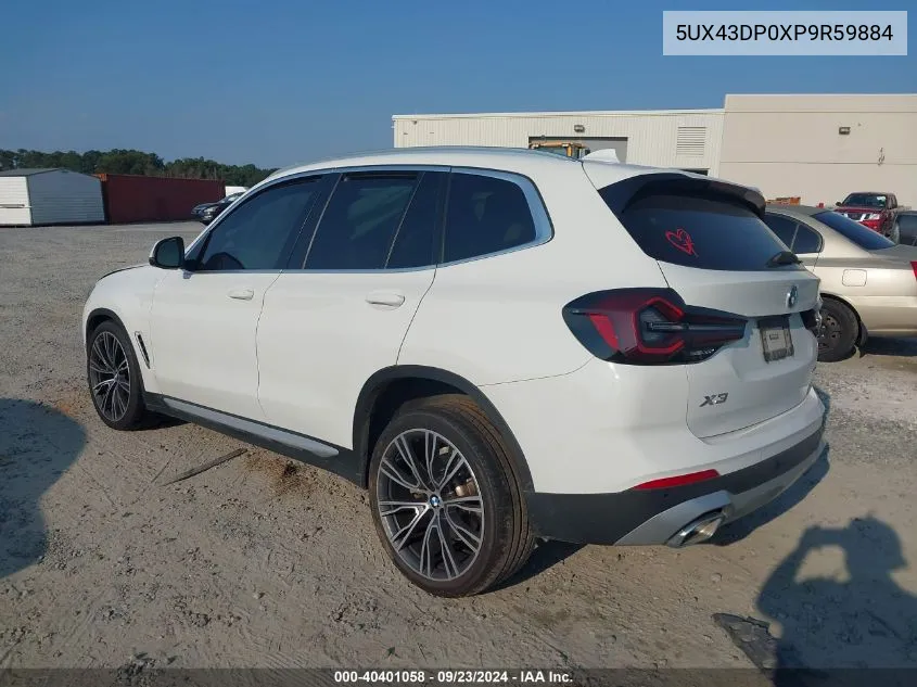 2023 BMW X3 Sdrive30I VIN: 5UX43DP0XP9R59884 Lot: 40401058