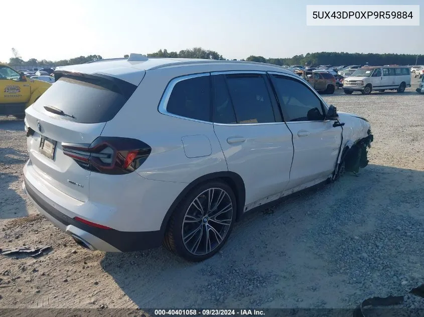 2023 BMW X3 Sdrive30I VIN: 5UX43DP0XP9R59884 Lot: 40401058