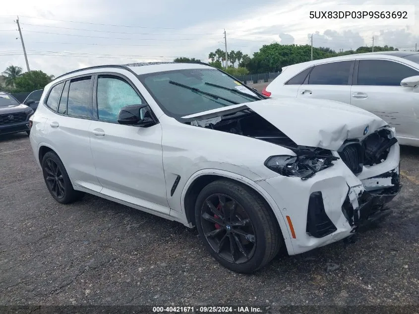 2023 BMW X3 M40I VIN: 5UX83DP03P9S63692 Lot: 40421671