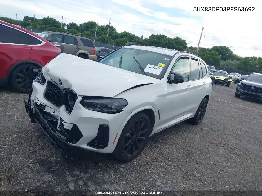 2023 BMW X3 M40I VIN: 5UX83DP03P9S63692 Lot: 40421671