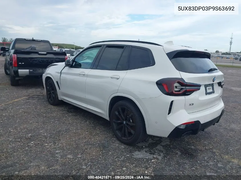 2023 BMW X3 M40I VIN: 5UX83DP03P9S63692 Lot: 40421671