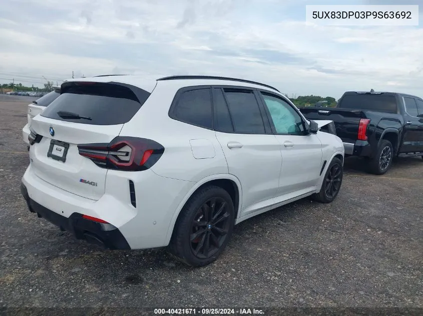 5UX83DP03P9S63692 2023 BMW X3 M40I