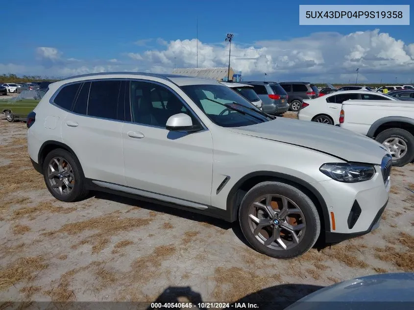 2023 BMW X3 Sdrive30I VIN: 5UX43DP04P9S19358 Lot: 40540645