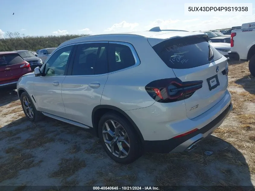 2023 BMW X3 Sdrive30I VIN: 5UX43DP04P9S19358 Lot: 40540645