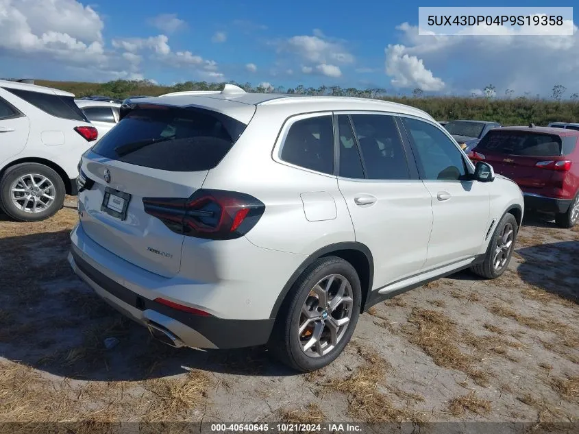 2023 BMW X3 Sdrive30I VIN: 5UX43DP04P9S19358 Lot: 40540645