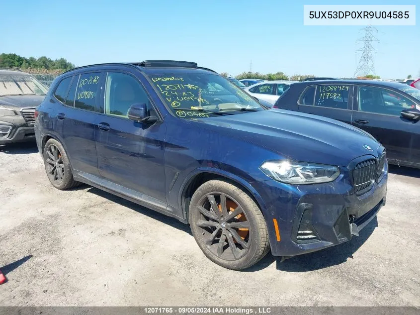 2024 BMW X3 xDrive30I VIN: 5UX53DP0XR9U04585 Lot: 12071765