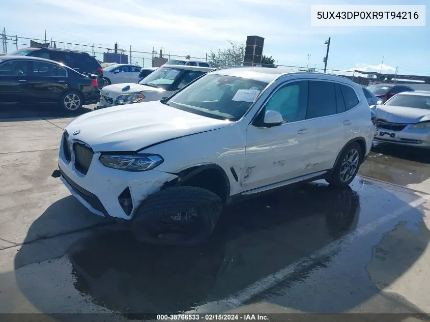 5UX43DP0XR9T94216 2024 BMW X3 Sdrive30I