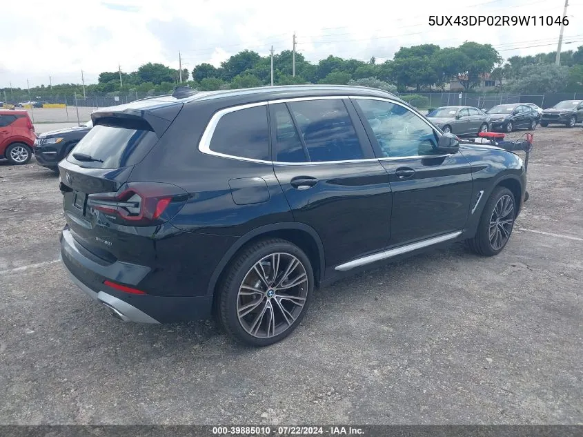 2024 BMW X3 Sdrive30I VIN: 5UX43DP02R9W11046 Lot: 39885010