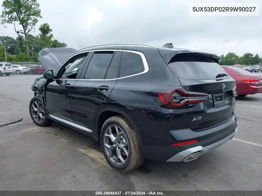 2024 BMW X3 xDrive30I VIN: 5UX53DP02R9W90027 Lot: 39945437