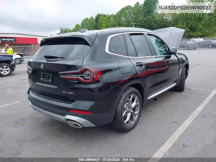 2024 BMW X3 xDrive30I VIN: 5UX53DP02R9W90027 Lot: 39945437