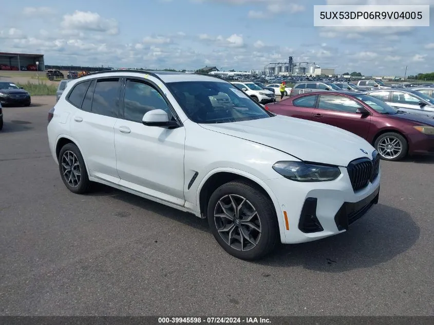 2024 BMW X3 xDrive30I VIN: 5UX53DP06R9V04005 Lot: 39945598