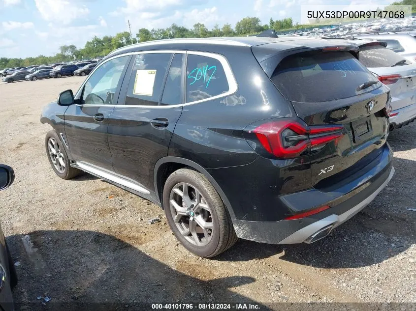 2024 BMW X3 xDrive30I VIN: 5UX53DP00R9T47068 Lot: 40101796