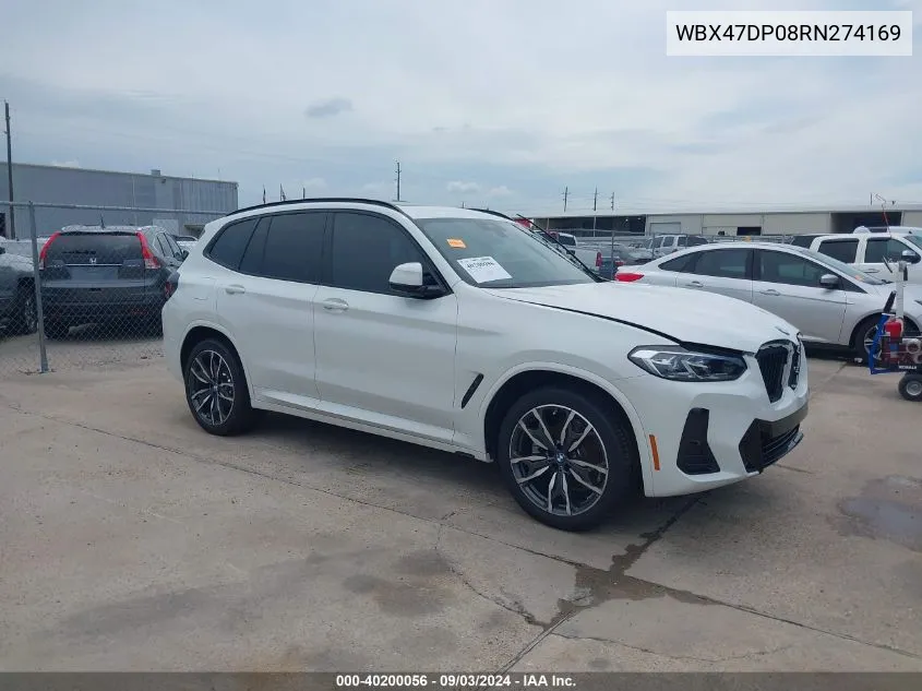 2024 BMW X3 Sdrive30I VIN: WBX47DP08RN274169 Lot: 40200056