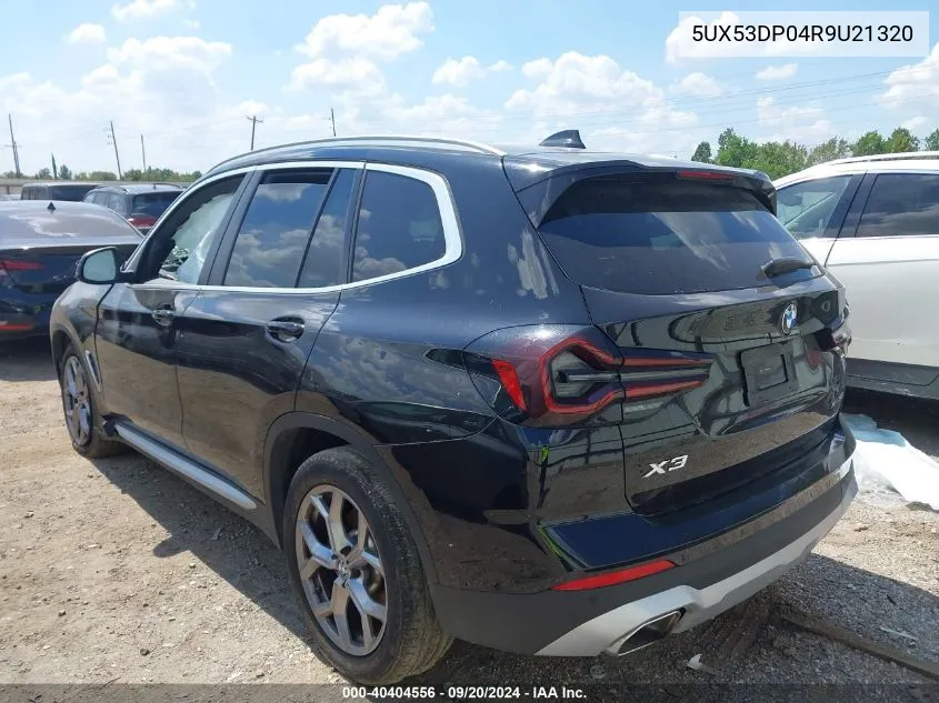 2024 BMW X3 xDrive30I VIN: 5UX53DP04R9U21320 Lot: 40404556