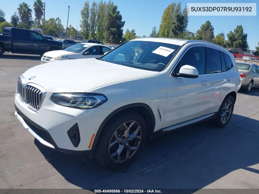 2024 BMW X3 xDrive30I VIN: 5UX53DP07R9U93192 Lot: 40498866