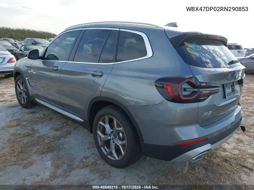 2024 BMW X3 Sdrive30I VIN: WBX47DP02RN290853 Lot: 40545216