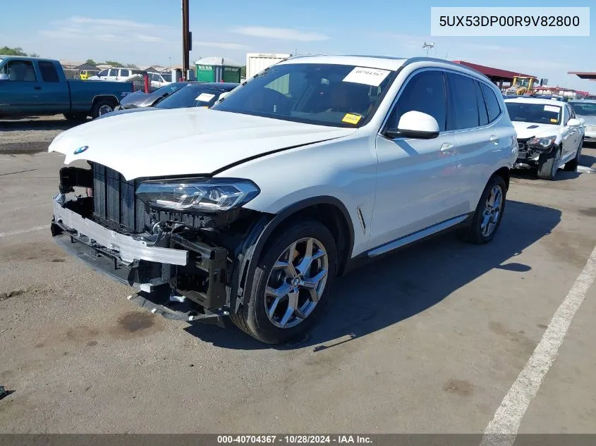 2024 BMW X3 xDrive30I VIN: 5UX53DP00R9V82800 Lot: 40704367