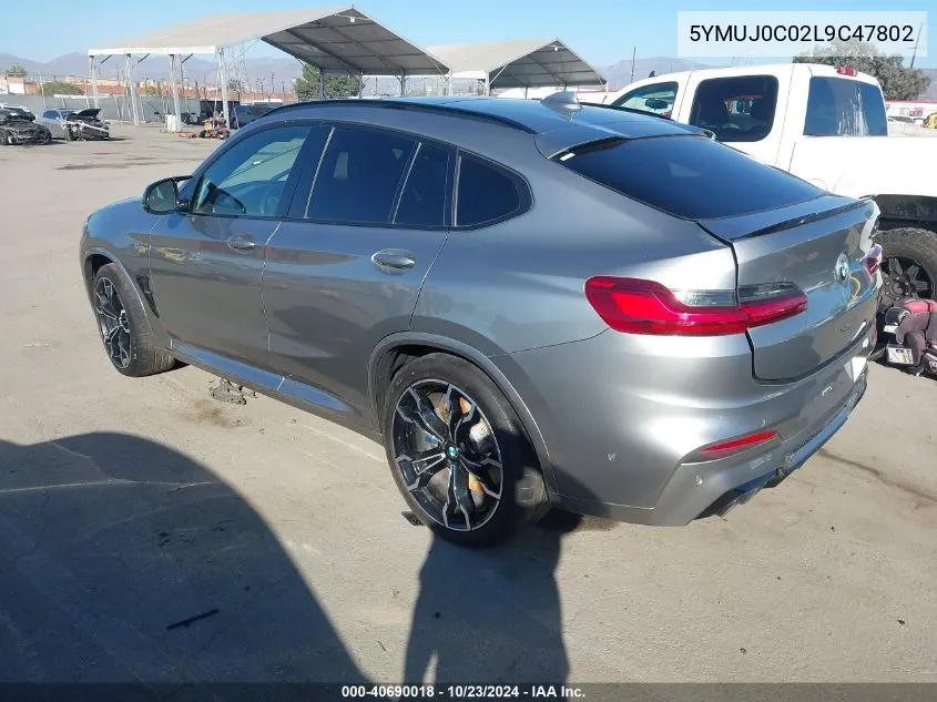 2020 BMW X4 M Competition VIN: 5YMUJ0C02L9C47802 Lot: 40690018