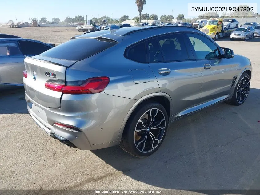 2020 BMW X4 M Competition VIN: 5YMUJ0C02L9C47802 Lot: 40690018