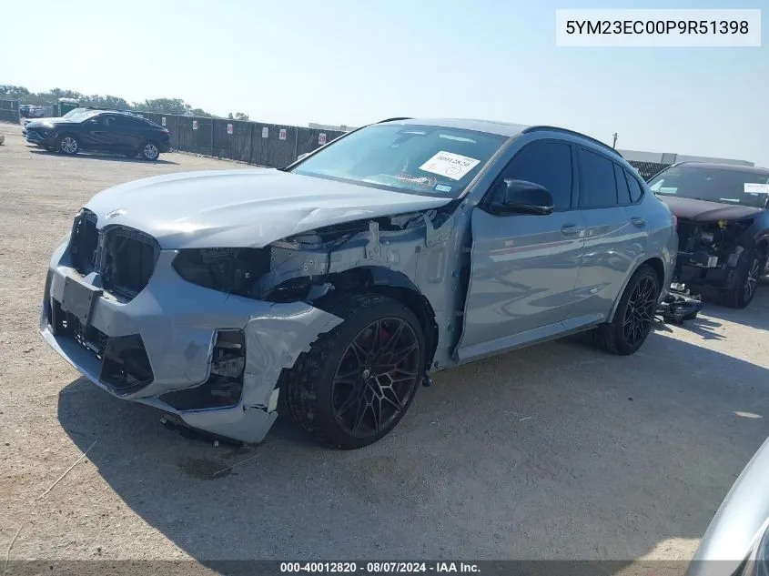 2023 BMW X4 M VIN: 5YM23EC00P9R51398 Lot: 40012820