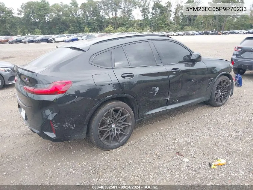 2023 BMW X4 M VIN: 5YM23EC05P9P70233 Lot: 40392501