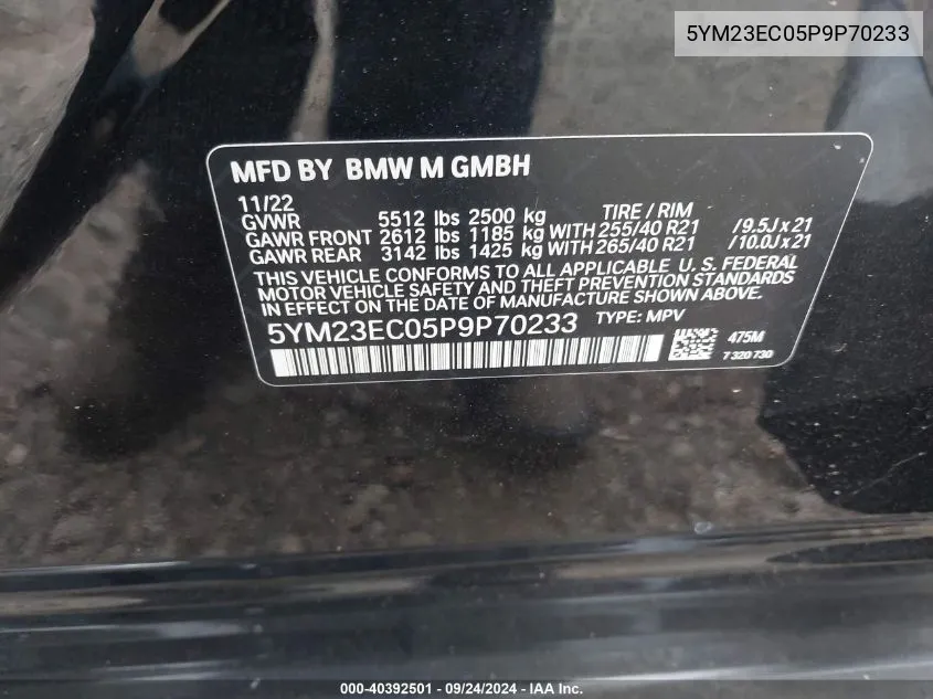 5YM23EC05P9P70233 2023 BMW X4 M