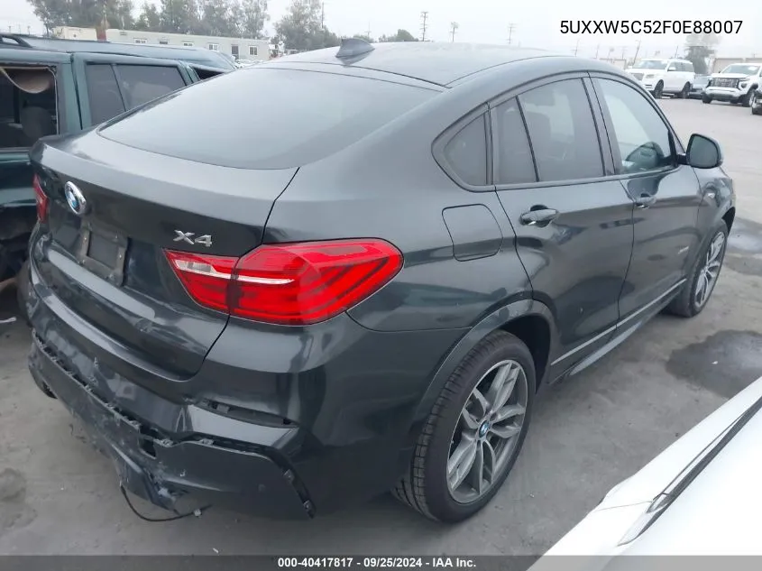 2015 BMW X4 xDrive35I VIN: 5UXXW5C52F0E88007 Lot: 40417817