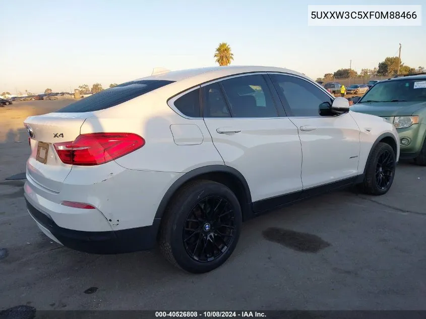 2015 BMW X4 xDrive28I VIN: 5UXXW3C5XF0M88466 Lot: 40526808