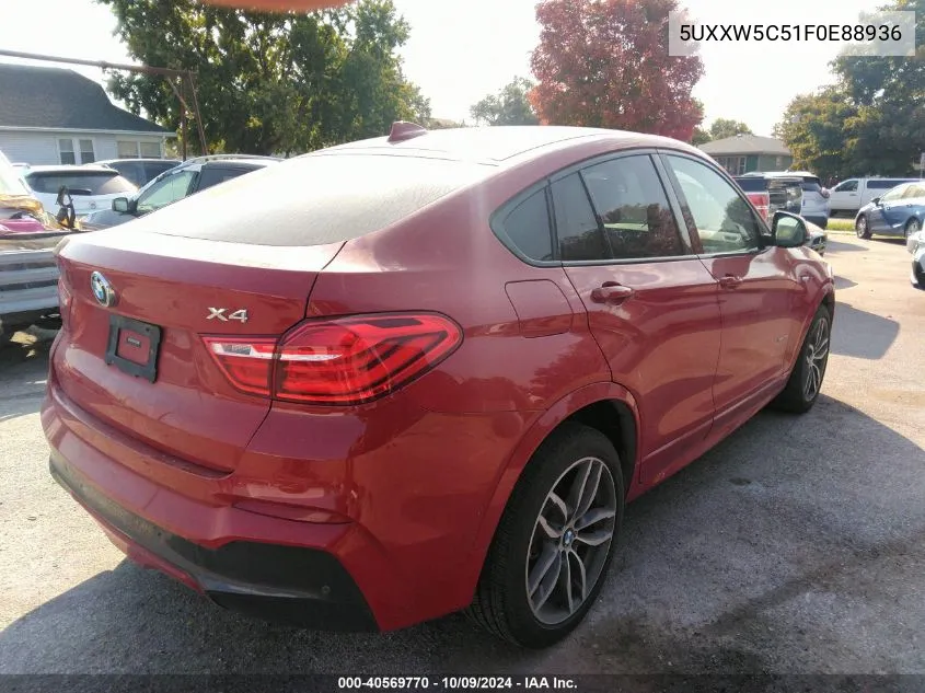 2015 BMW X4 xDrive35I VIN: 5UXXW5C51F0E88936 Lot: 40569770