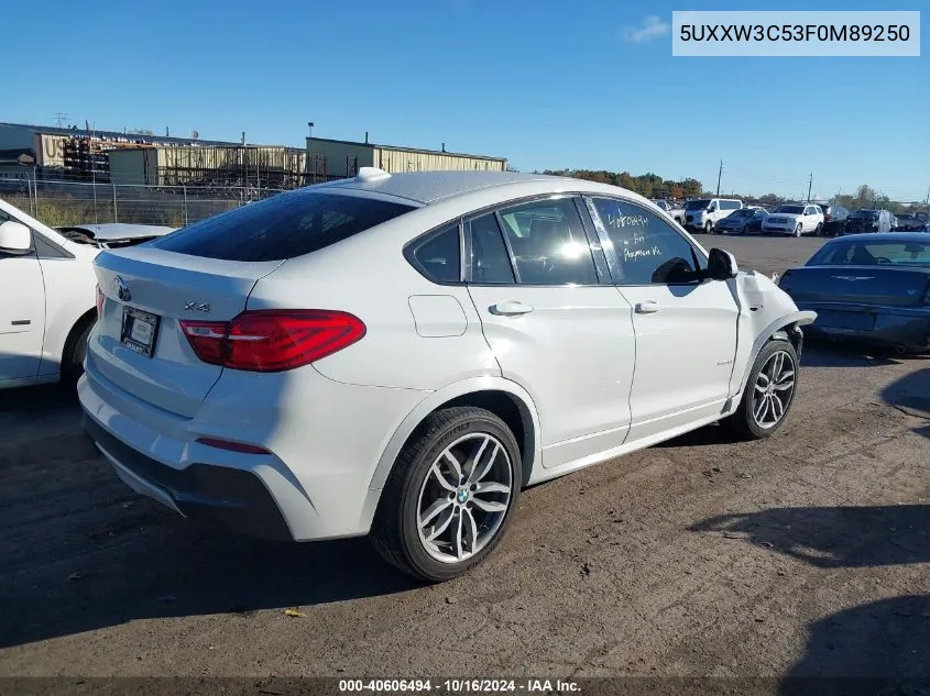 2015 BMW X4 xDrive28I VIN: 5UXXW3C53F0M89250 Lot: 40606494