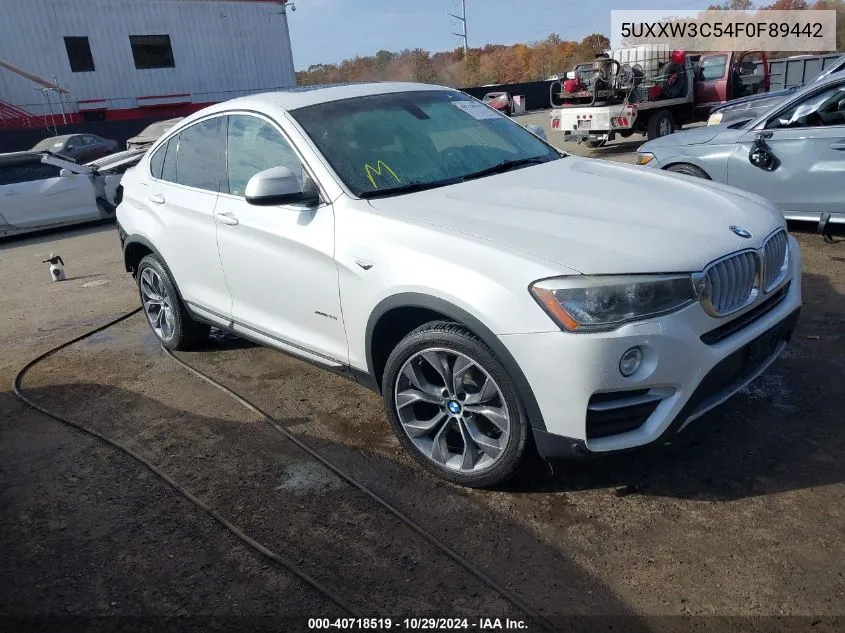 2015 BMW X4 xDrive28I VIN: 5UXXW3C54F0F89442 Lot: 40718519