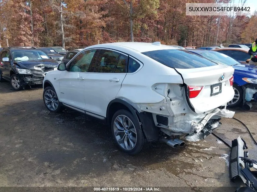 2015 BMW X4 xDrive28I VIN: 5UXXW3C54F0F89442 Lot: 40718519