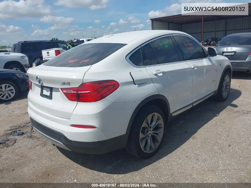 2016 BMW X4 xDrive28I VIN: 5UXXW3C54G0R20132 Lot: 40019167