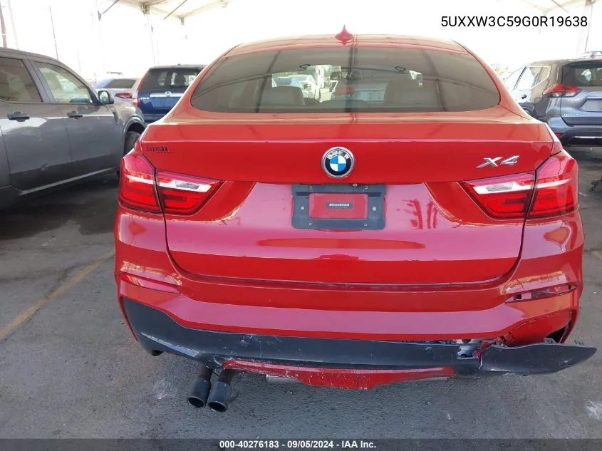 2016 BMW X4 xDrive28I VIN: 5UXXW3C59G0R19638 Lot: 40276183