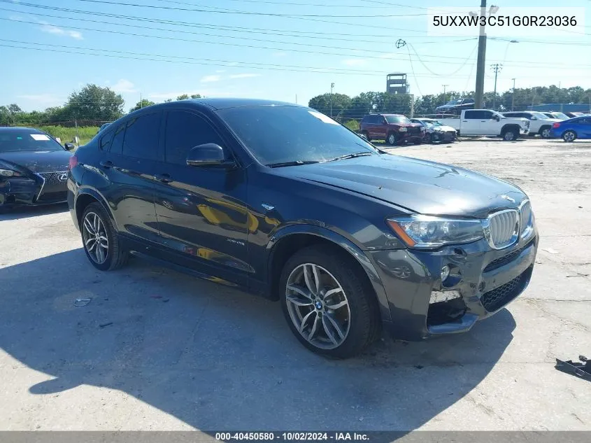 2016 BMW X4 xDrive28I VIN: 5UXXW3C51G0R23036 Lot: 40450580