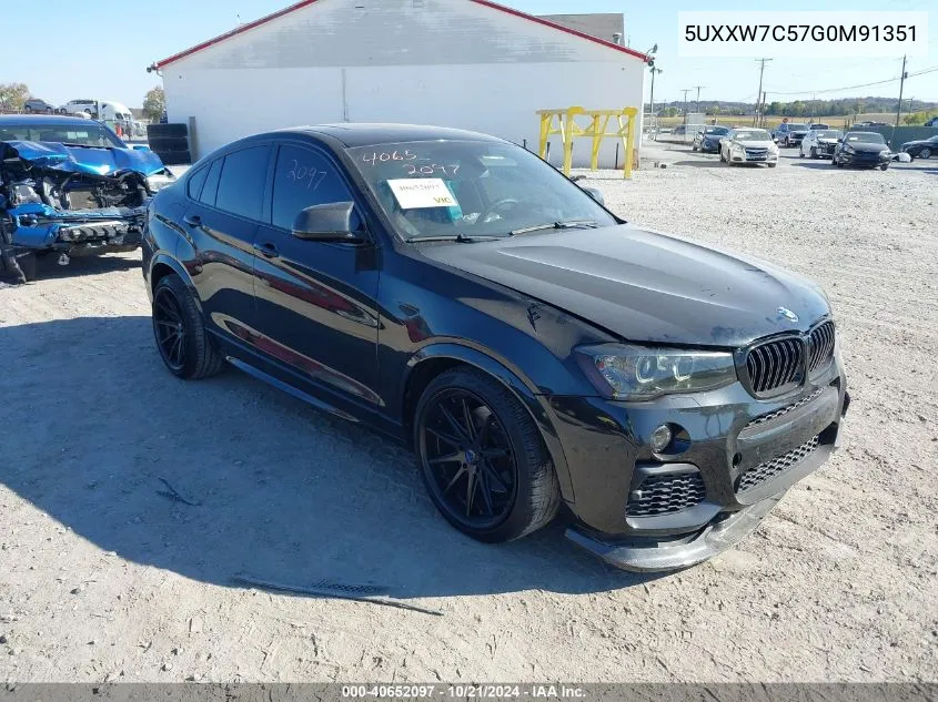 2016 BMW X4 M40I VIN: 5UXXW7C57G0M91351 Lot: 40652097