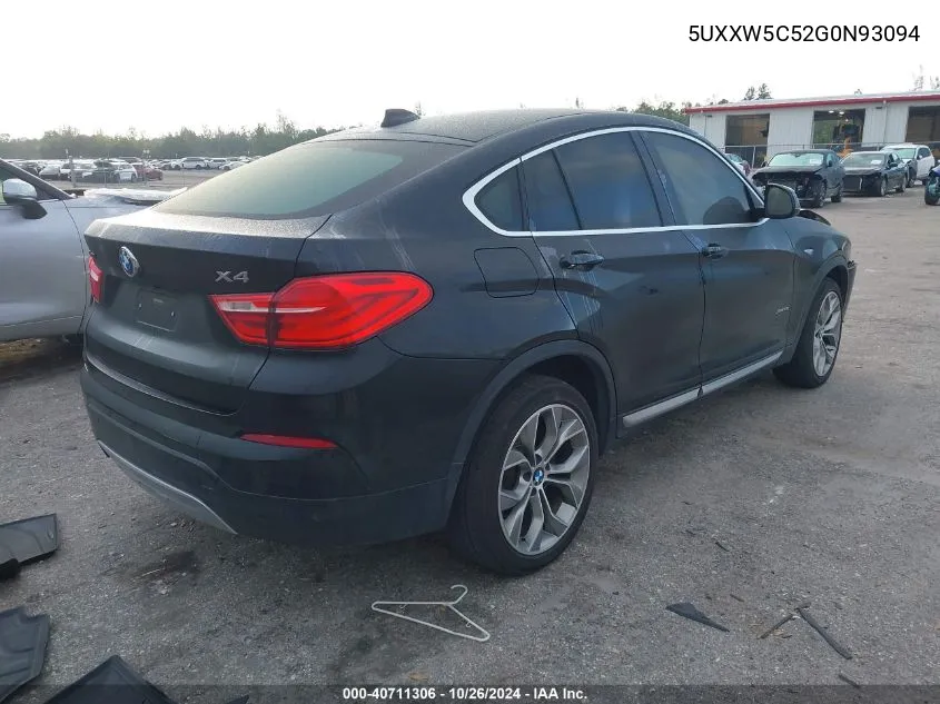 2016 BMW X4 xDrive35I VIN: 5UXXW5C52G0N93094 Lot: 40711306