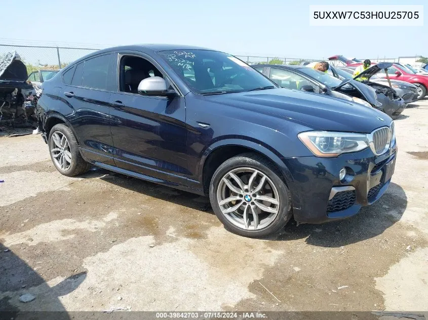 2017 BMW X4 M40I VIN: 5UXXW7C53H0U25705 Lot: 39842703